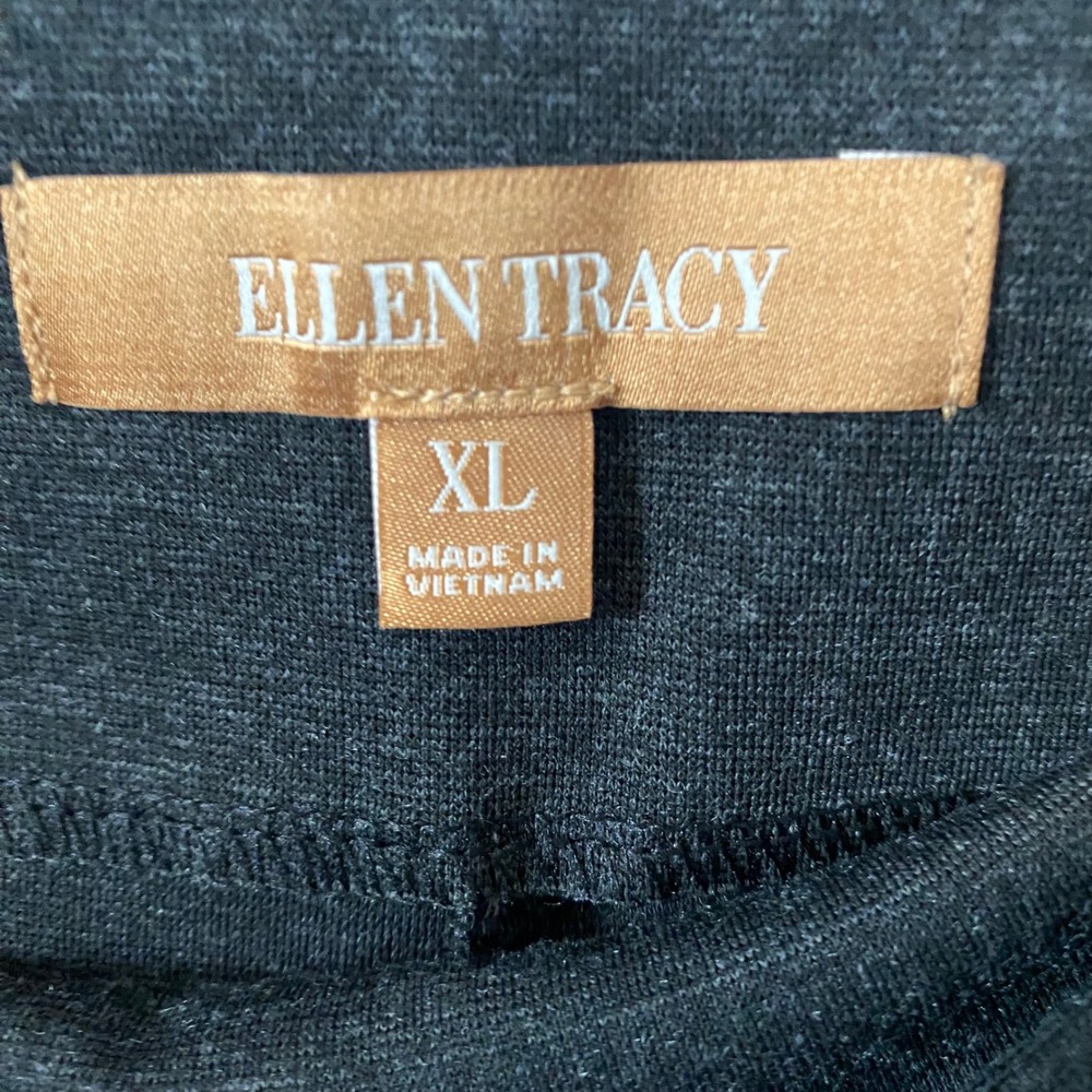 Ellen Tracy Charcoal Heather Strech Pull On Tapered Leg Pants Sz Xl Comfort - Picture 3 of 9